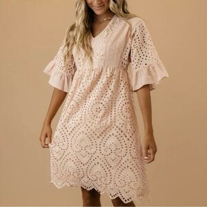 Roolee Pink Eyelet Dress